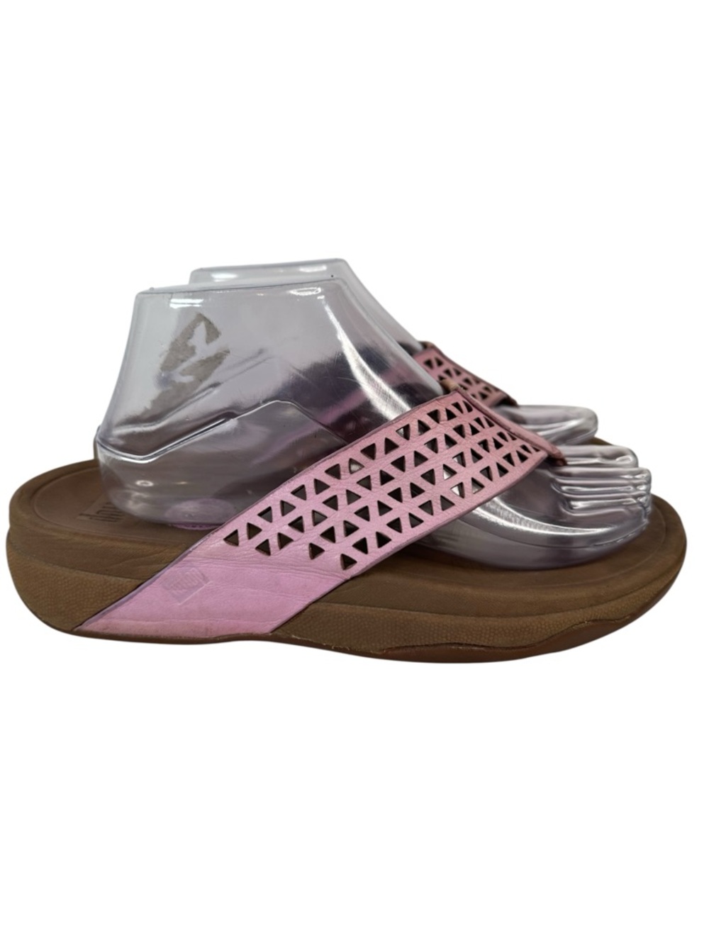 FitFlop Surfa Lattice Leather Slides Microwobbleboard Dusty Lilac Size 8